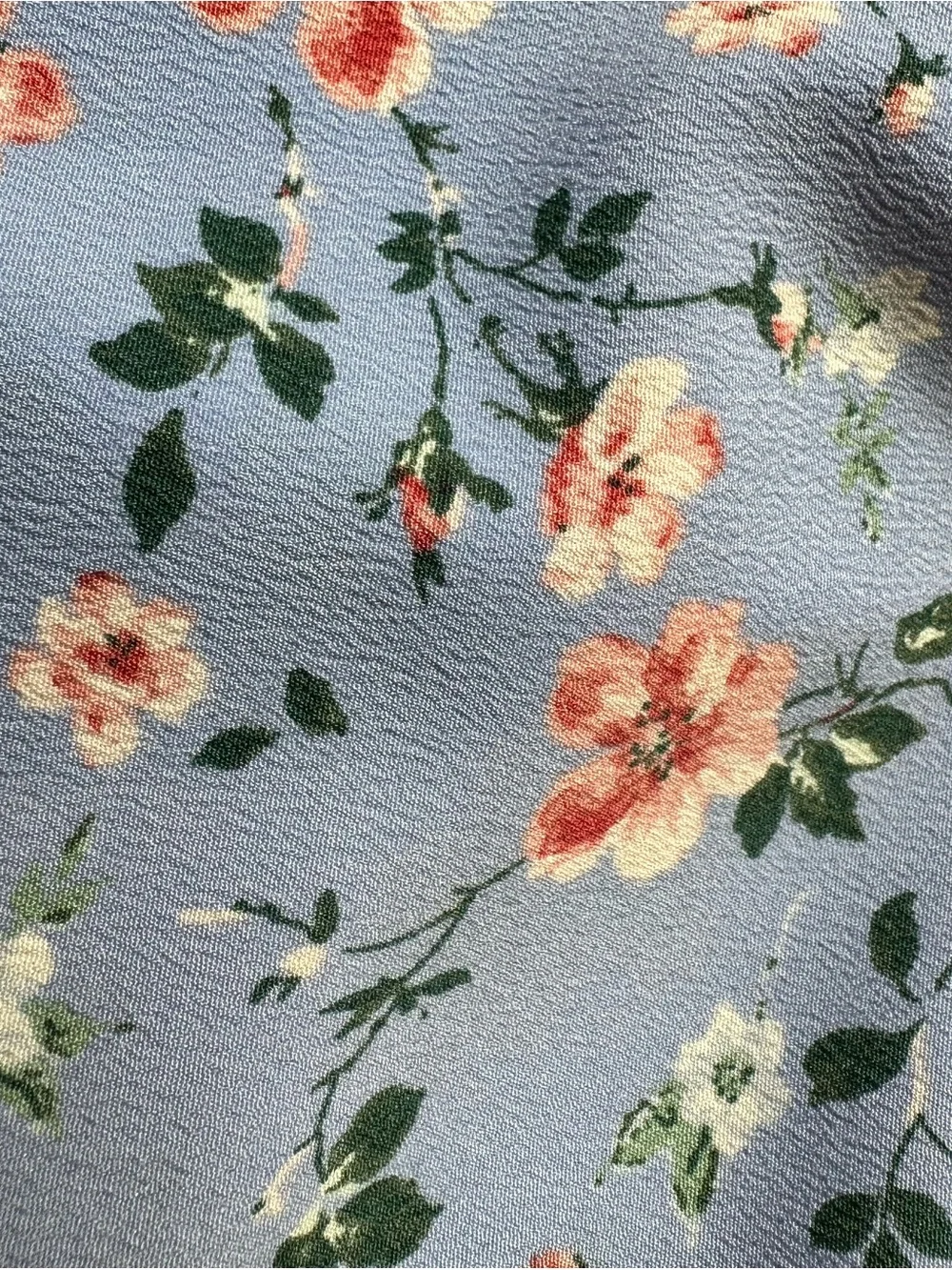Abercrombie & Fitch Blue Floral Crop Top S Tie Front Puff Sleeve Smocked Back